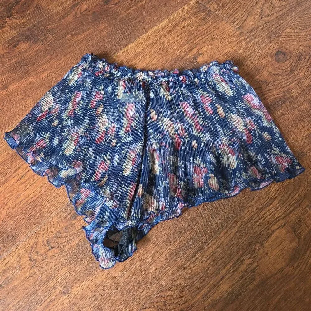 Vintage Victoria's Secret Gold Label Sheer Floral Sleep Shorts – Blue Chiffon Ru